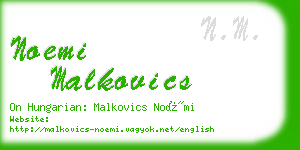 noemi malkovics business card